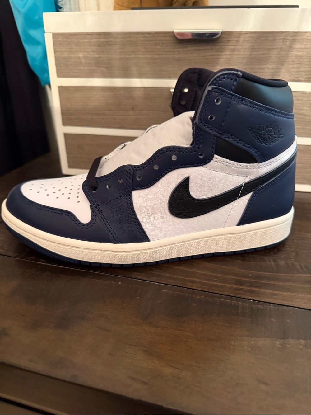 Nike Air Jordan 1 High Navy/White/Black Men’s Sneakers. Fits women size 7.5. - Picture 9 of 12